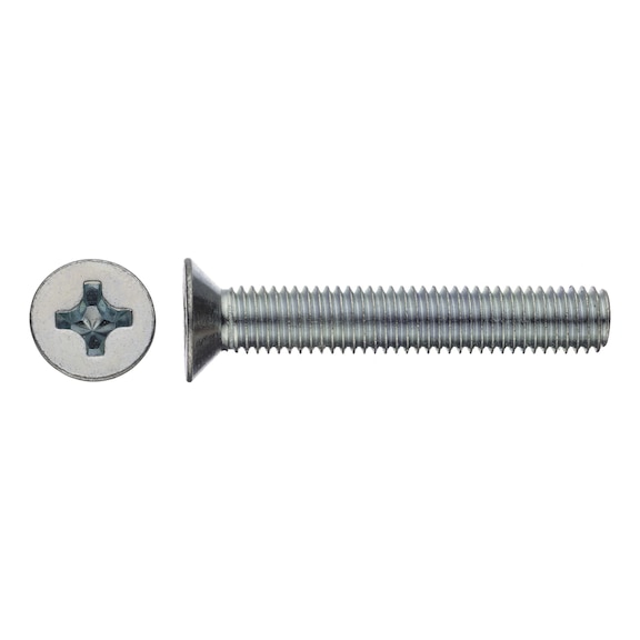 Countersunk head screw, DIN 965 4.8, zinc plated - 1