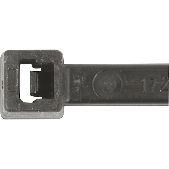 Cable ties with plastic latch, black, UV-stabilised - 1