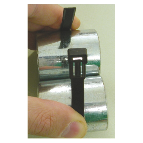 Lösbare Kabelbänder mit Kunststoffzunge, schwarz - 3