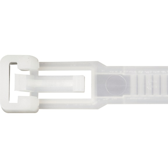 Detachable cable ties with plastic latch, natural - 1