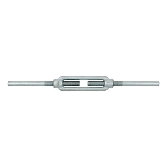 Turnbuckle with weld-on ends, DIN 1480, zinc plated - 1