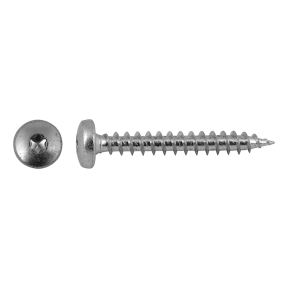 Pan-head chipboard screw, zinc plated, TX - 1