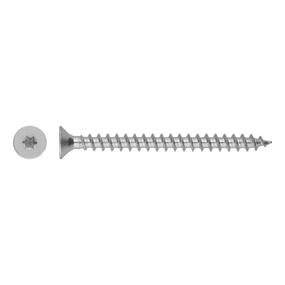 Countersunk head chipboard screw, zinc plated, TX - 1