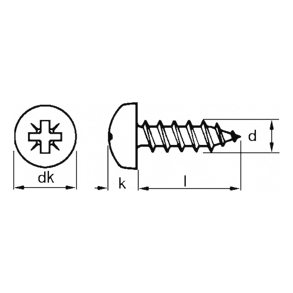 Pan-head chipboard screw, A2, Pozidriv - 2