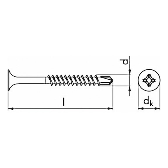 Tornillos para placa de yeso con punta perforadora, TSD, intercalado - 2