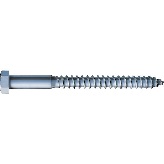 Hexagon-head wood screw, DIN 571, zinc plated - 1