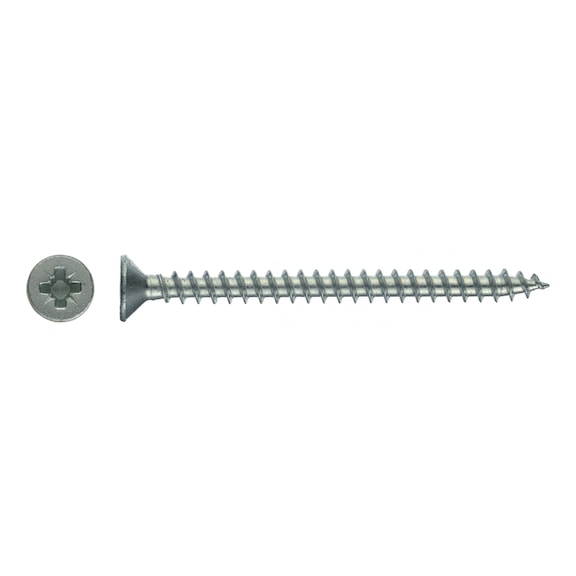 Countersunk head chipboard screw, zinc plated, Pozidriv - 1