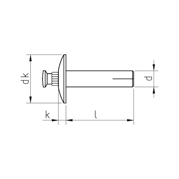 Round pan head hammer rivet, aluminium/A2 - 2