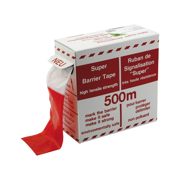 Ruban d'avertissement - Ruban d'avertissement, rouge et blanc, 80 mm x 500 m
