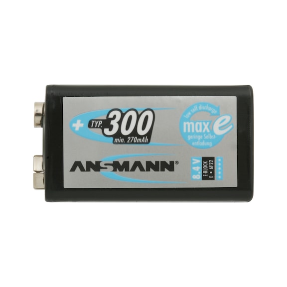 max e NiMH rechargeable battery - max e NIMH rechargeable battery 300 mAh, 1.2 V, 9-V block