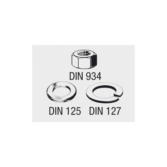Assortiment VISO d'écrous, rondelles plates, rondelles de sécurité, combinés, DIN 934/125/127 - 2