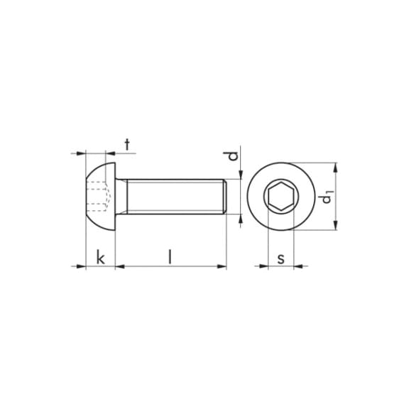 Pan head screw, DIN EN ISO 7380-1 10.9, plain - 3