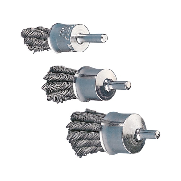 Wire end brushes, stainless steel wire, knotted - 1