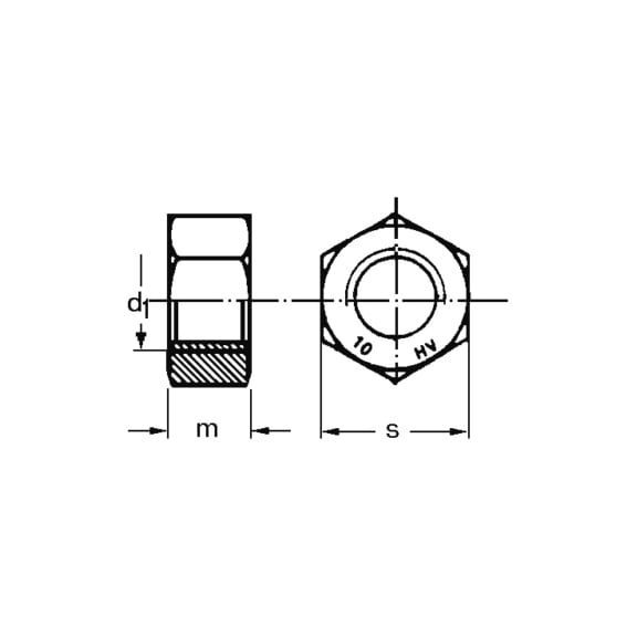 Ecrou précontraint haute résistance à la traction, DIN EN 14399-4, résistance 10, acier galvanisé à chaud - 2