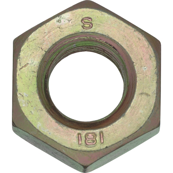 Ecrou hexagonal, DIN 934, résistance 8 acier bichromaté, pas fin - 1