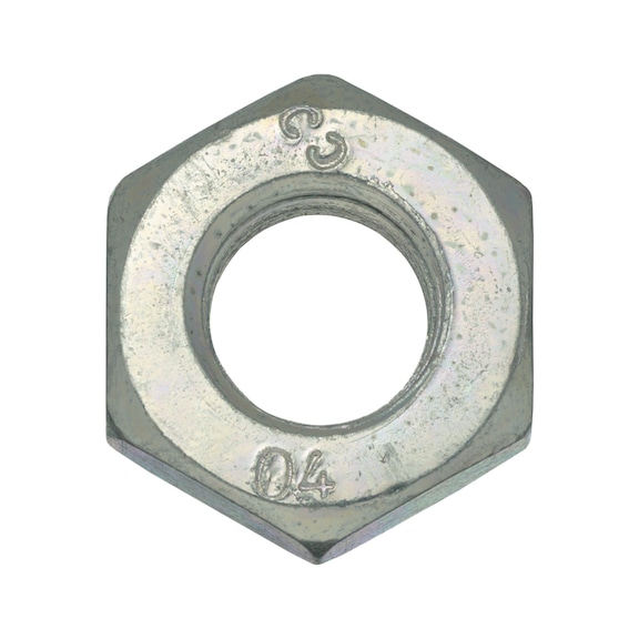 Hexagonal nut DIN 936, strength class 04 galvanised, fine thread - 1