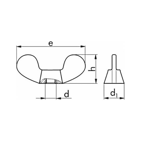Wing nut, DIN 315, malleable iron, galvanised - 2