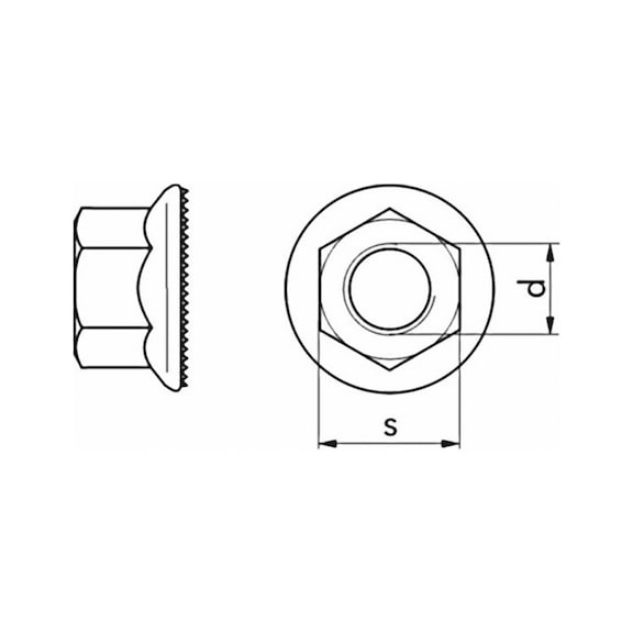 Hexagon nuts with flange and locking teeth, A2, similar to DIN 6923 - 2