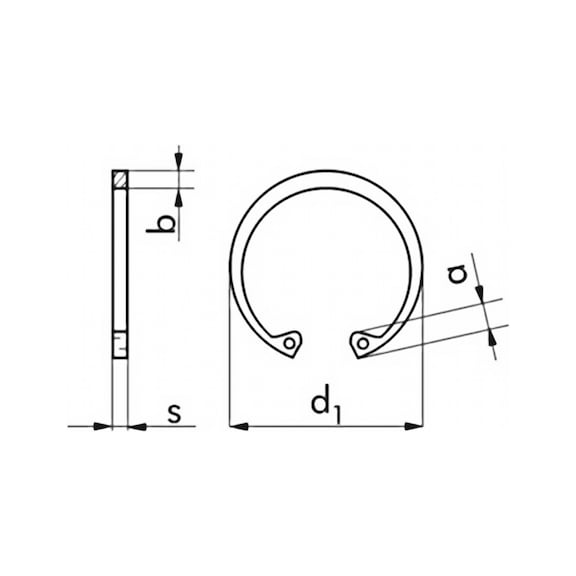 Circlip for bore holes, DIN 472, plain - 2