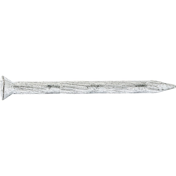 Steel nail with deep countersunk head, zinc plated - 1