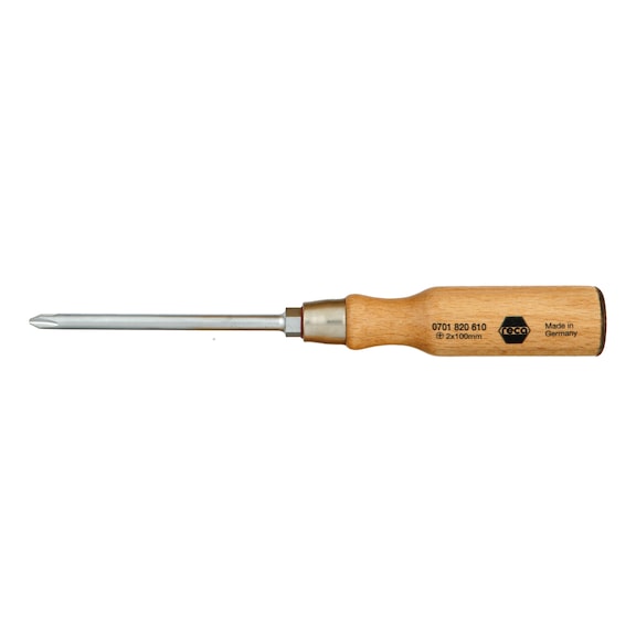 RECA screwdriver with wooden handle, PH recessed head