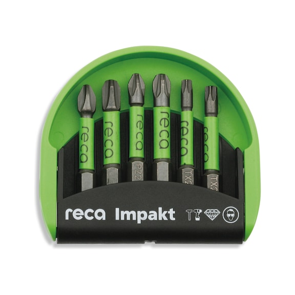 RECA impact bit set 50 mm, TX/PZ/PH, 6 pcs