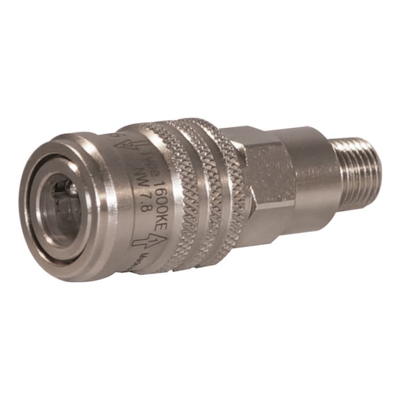 Compressed air one-handed quick coupling with female thread - 2
