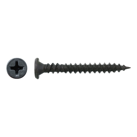 Drywall screw for plasterboard with punching head and underhead counter thread with needle tip - tradesperson packs