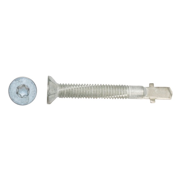 TEMPERED PHOSPHATE-COATED SELF-DRILLING SCREW WITH CS CARBON STEEL WINGS - DRILLING SCREW WITH FLAT COUNTERSUNK HEAD AND WING TIP