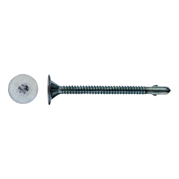 FINE THREAD EXTRA LARGE HEAD SELF-DRILLING SCREW WITH WINGS - 1