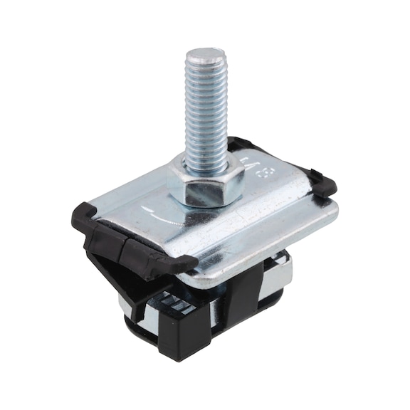 Quick fasteners with threaded fitting for toothed mounting rail systems - 2