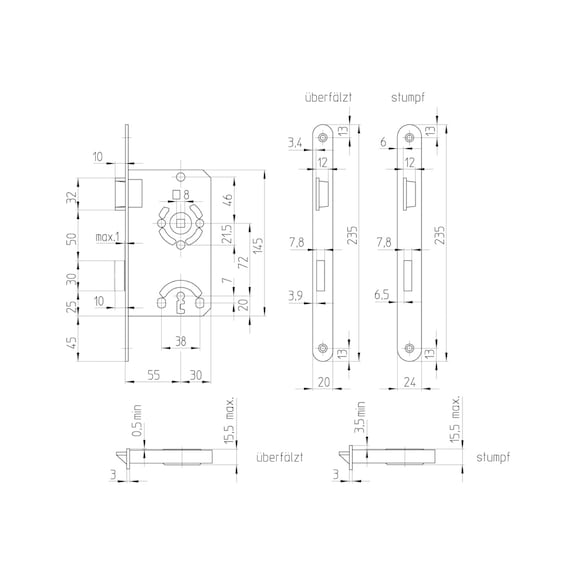 Buy Sag Interior Door Mortise Lock Class 1 Bb 7205 230 002 Online