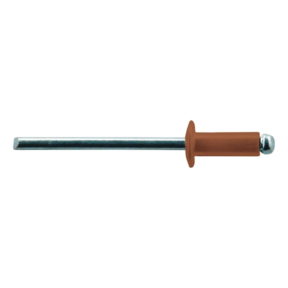 Round pan head blind rivet, aluminium/steel, copper brown - 1