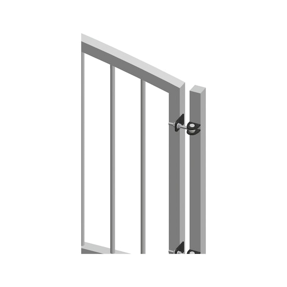 Adjustable gate hinge with weld-on strap - 3