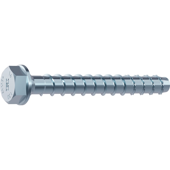 MULTI-MONTI-plus screw anchor zinc-plated steel, MMS-plus-SSK hexagon head with pressed-on washer and cone under the head - 1