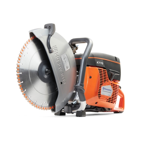 Large angle grinder for diamond cutting discs