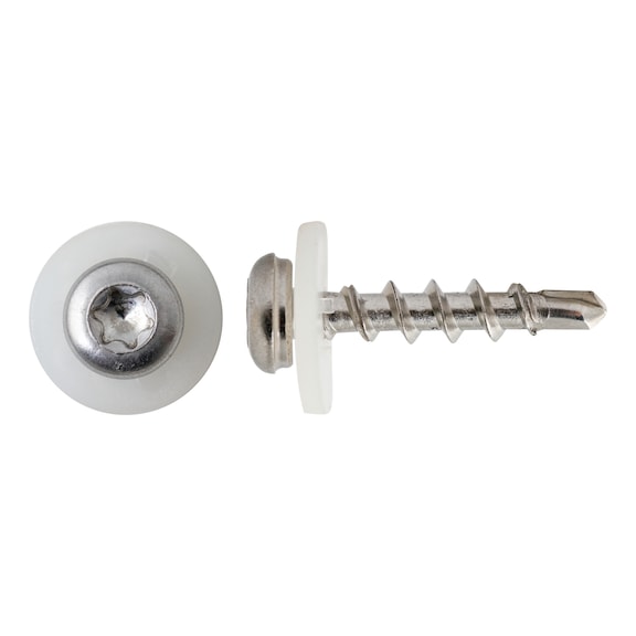 sebS round head drilling screw for window sills, A2