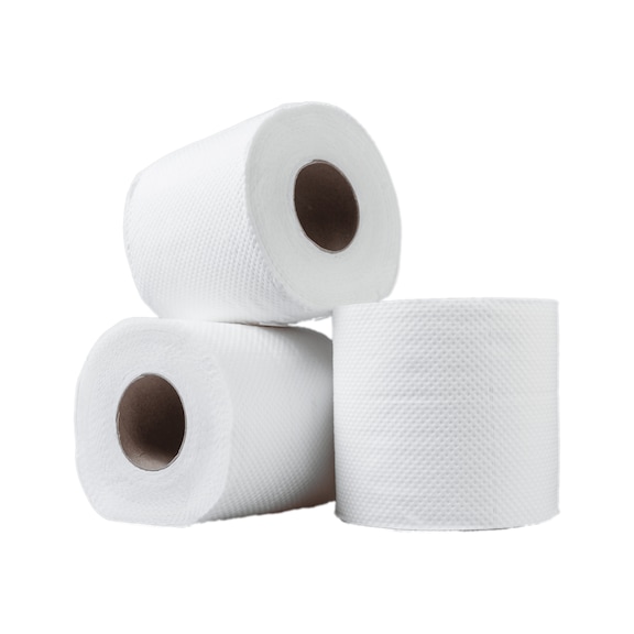 White domestic toilet paper - 12 rolls of 2-ply white toilet paper