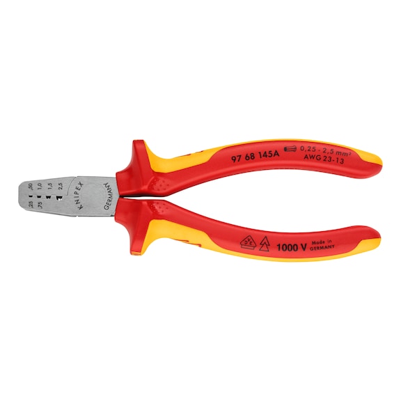 VDE crimping tool 160 mm for wire end ferrules