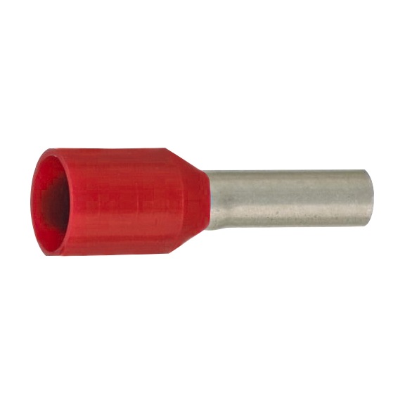Insulated wire end ferrules, DIN/colour series III - Wire end ferrules, DIN 46228 Part 4, red, insulated, 1 mm² x 8 mm