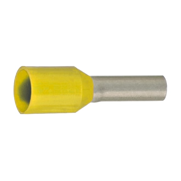 Insulated wire end ferrules, DIN/colour series III - Wire end ferrules, DIN 46228 Part 4, yellow, insulated, 6 mm² x 18 mm