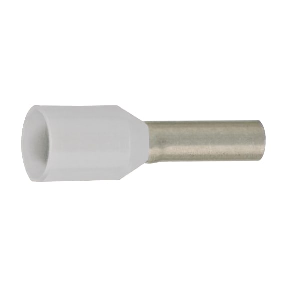 Insulated wire end ferrules, ZF/colour series II  - Wire end ferrules, ZF 46228 Part 4, white, insulated, 0.75 mm² x 8 mm