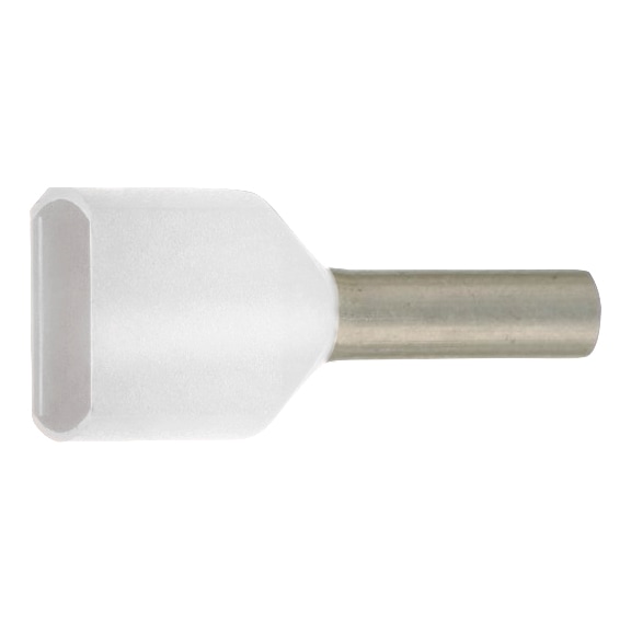 Duo wire end ferrules insulated, DIN/colour series III - Duo wire end ferrules, DIN 46228 Part 4, white, insulated, 2x0.5 mm² x 8 mm