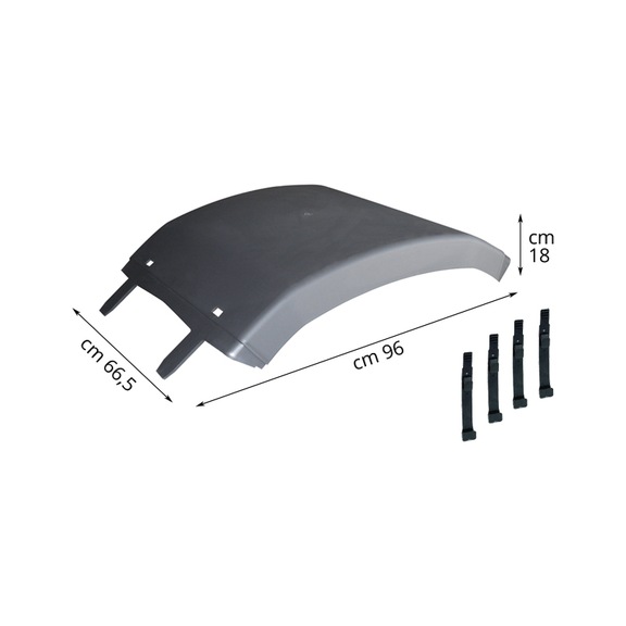 TOP GUARD WING REAR FLAT SHORT WITH 4 TIE RODS