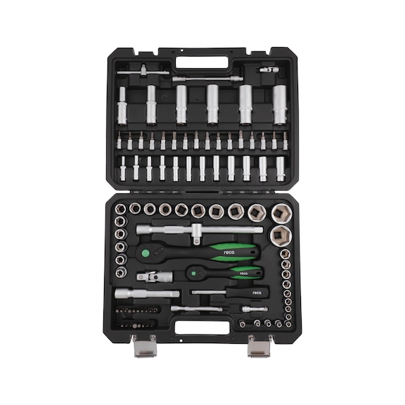 RECA ECO socket wrench set 1/2 inch and 1/4 inch, 93 pieces - 1