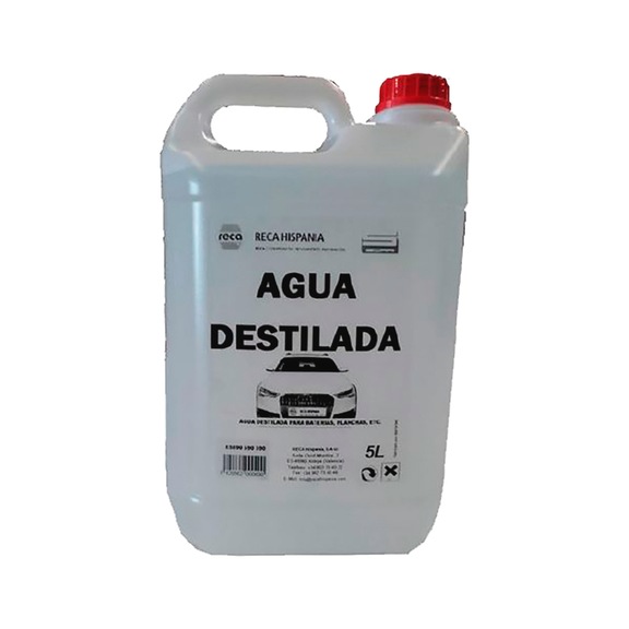 Agua destilada 5L - Agua destilada especial para baterías, planchas y radiadores. Formato de 5L
