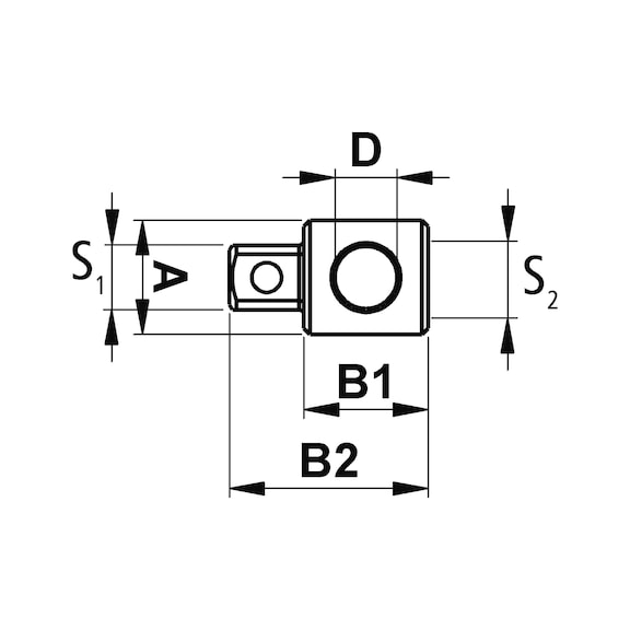 RECA 3/8" sliding piece adapter - 2