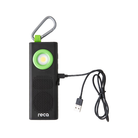 RECA Werkstattleuchte WL 500 - Werkstattleuchte WL 500 3W COB LED und 1W TOP LED, Bluetooth Lautsprecher