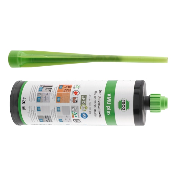 VMU plus chemical injection mortar - VMU plus chemical injection mortar, 420 ml, coaxial cartridge with mixer nozzle