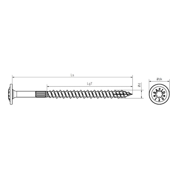 RAPID® load-bearing timber screw with washer head, yellow - 2